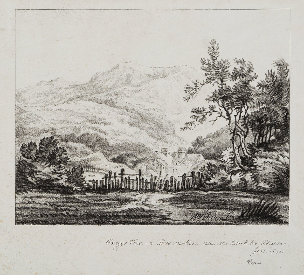 Elans dalgång av Joseph Mallord William (after) Turner