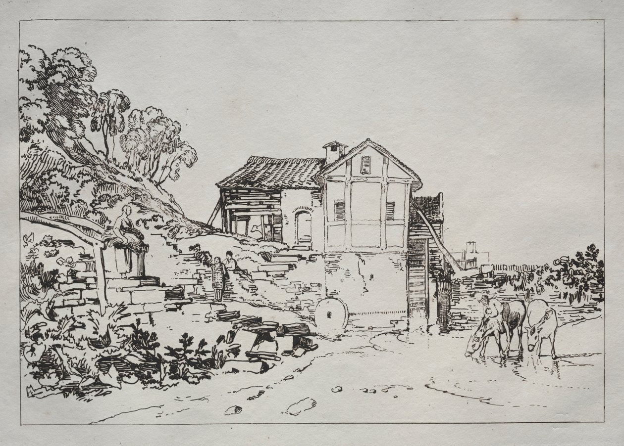 Studiebok: Vattenkvarn av Joseph Mallord William Turner
