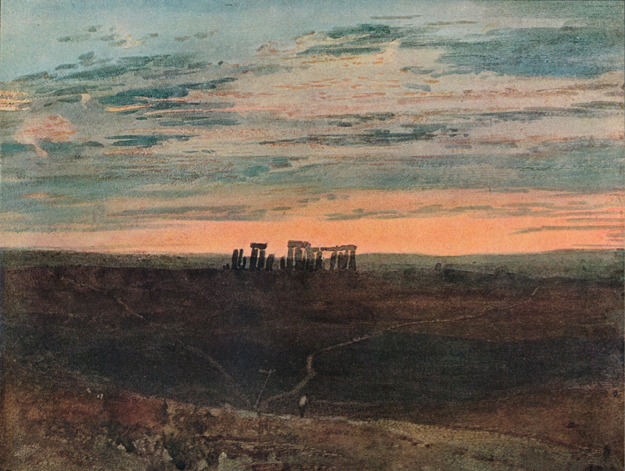 Stonehenge: Solnedgång, 1909 av Joseph Mallord William Turner