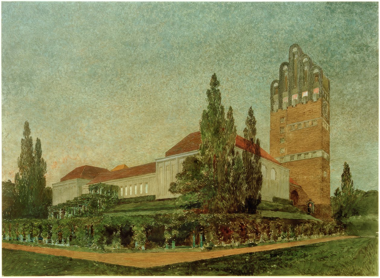 Darmstadt, Mathildenhöhe, utställningsbyggnad av Joseph Maria Olbrich