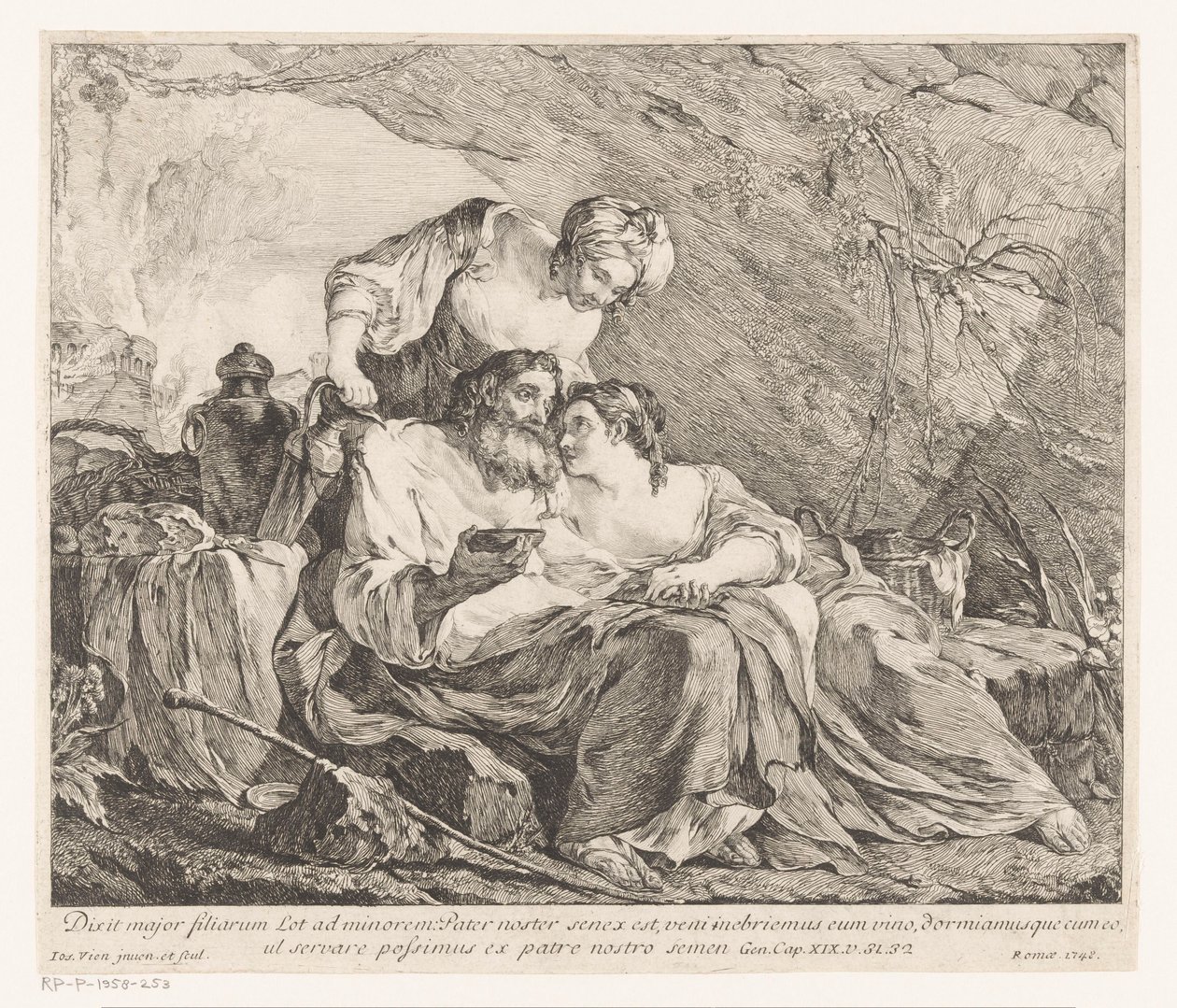 Lot och hans döttrar av Joseph Marie Vien (I)