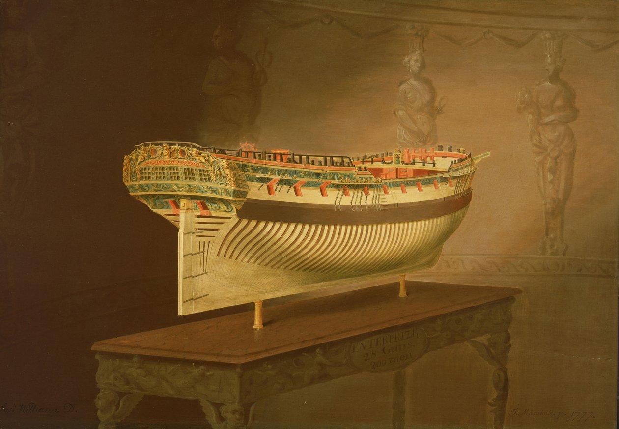 En modell av HMS "Enterprise av Joseph Marshall