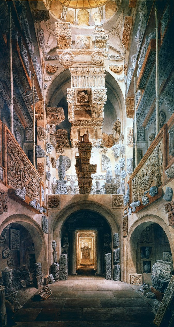 Kupolformad sal i Soane House av Joseph Michael Gandy
