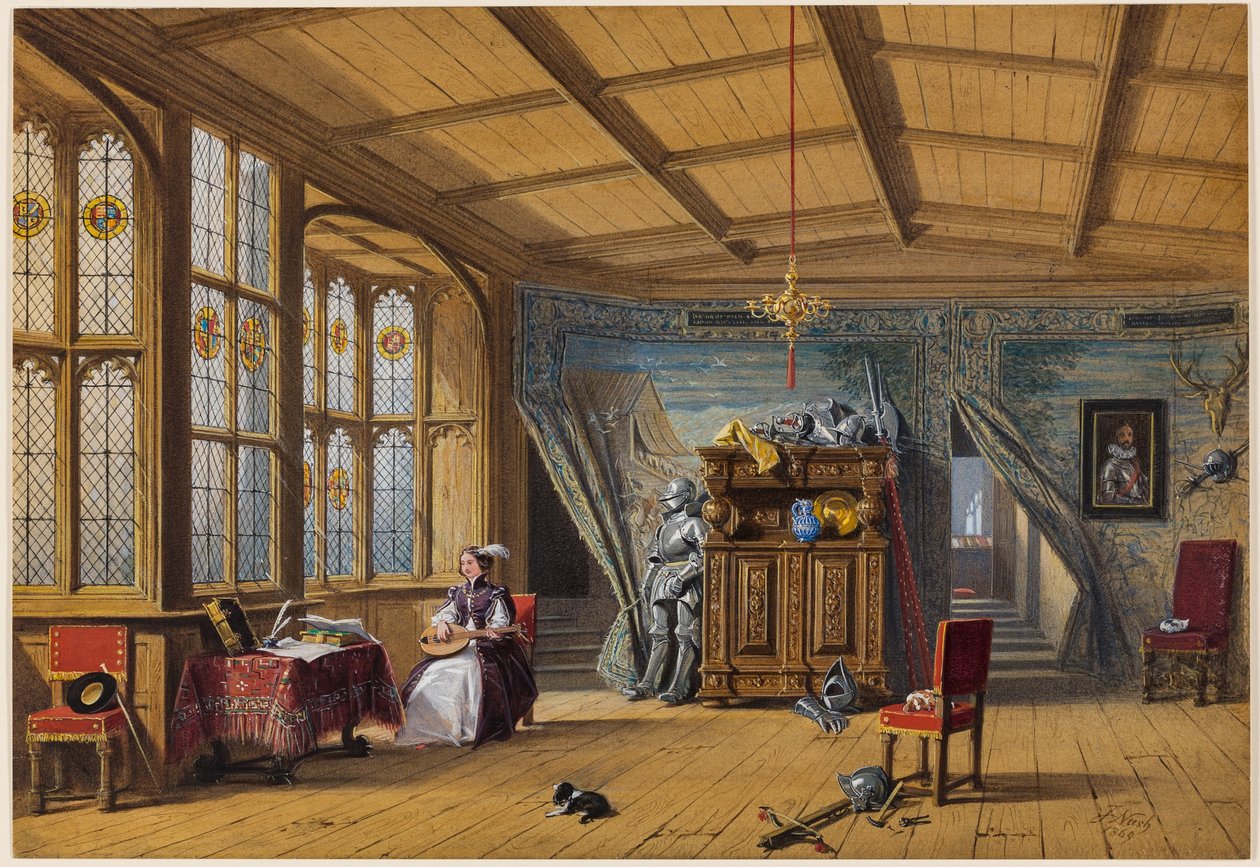 Rum som leder till kapellet, Knowle, Kent av Joseph Nash