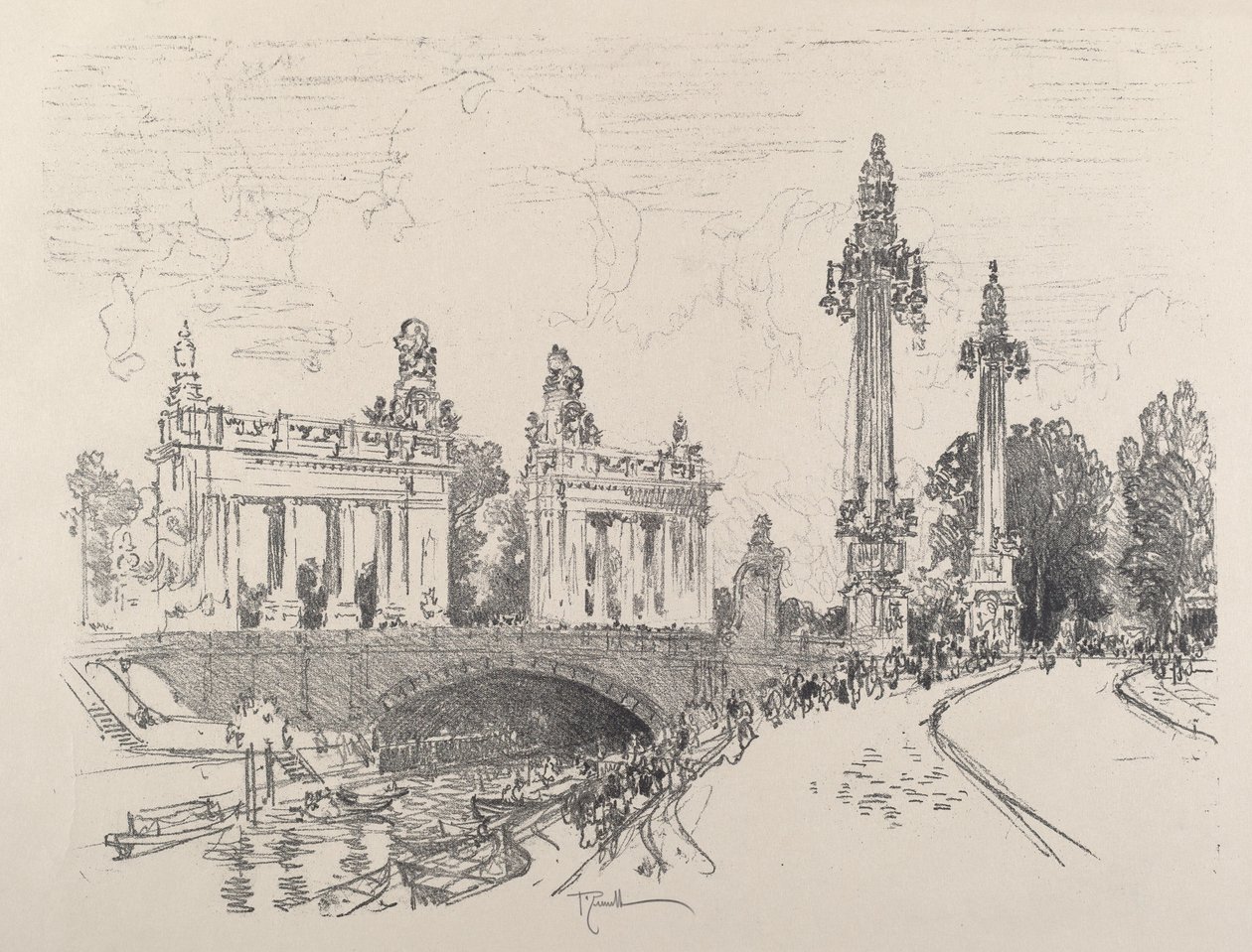 Bron i Charlottenburg, 1921. av Joseph Pennell