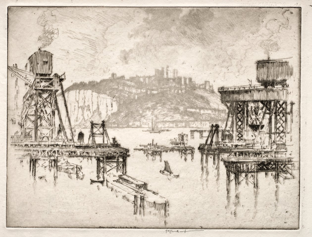 Bygga Dover Pier av Joseph Pennell