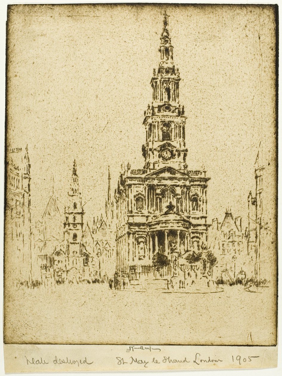 Kyrkan Saint Mary-le-Strand av Joseph Pennell