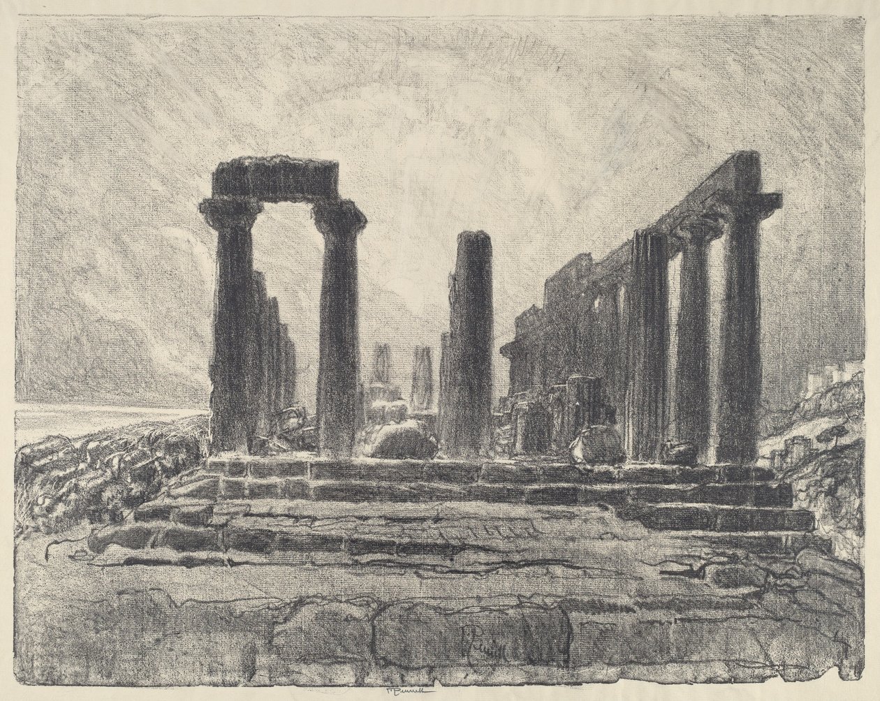 Kolumner av templet Juno, Girgenti av Joseph Pennell