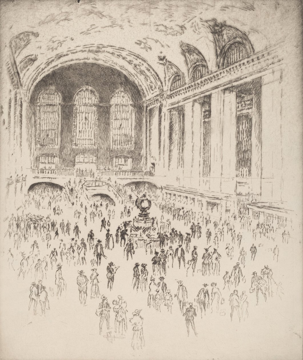 Concourse, Grand Central, New York, 1919. av Joseph Pennell