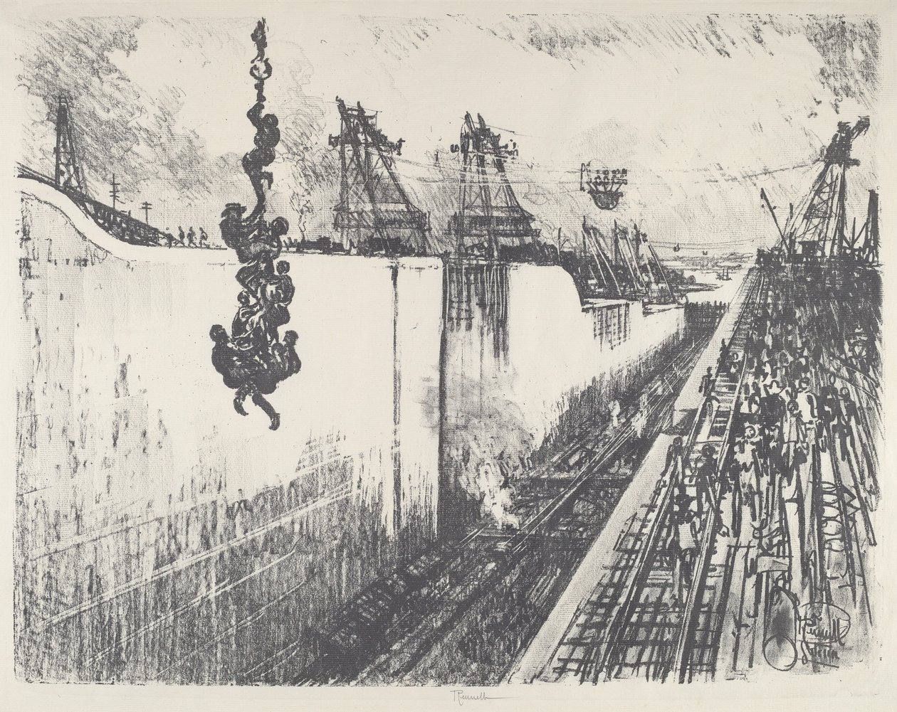 Middagstid, Gatun Lock av Joseph Pennell