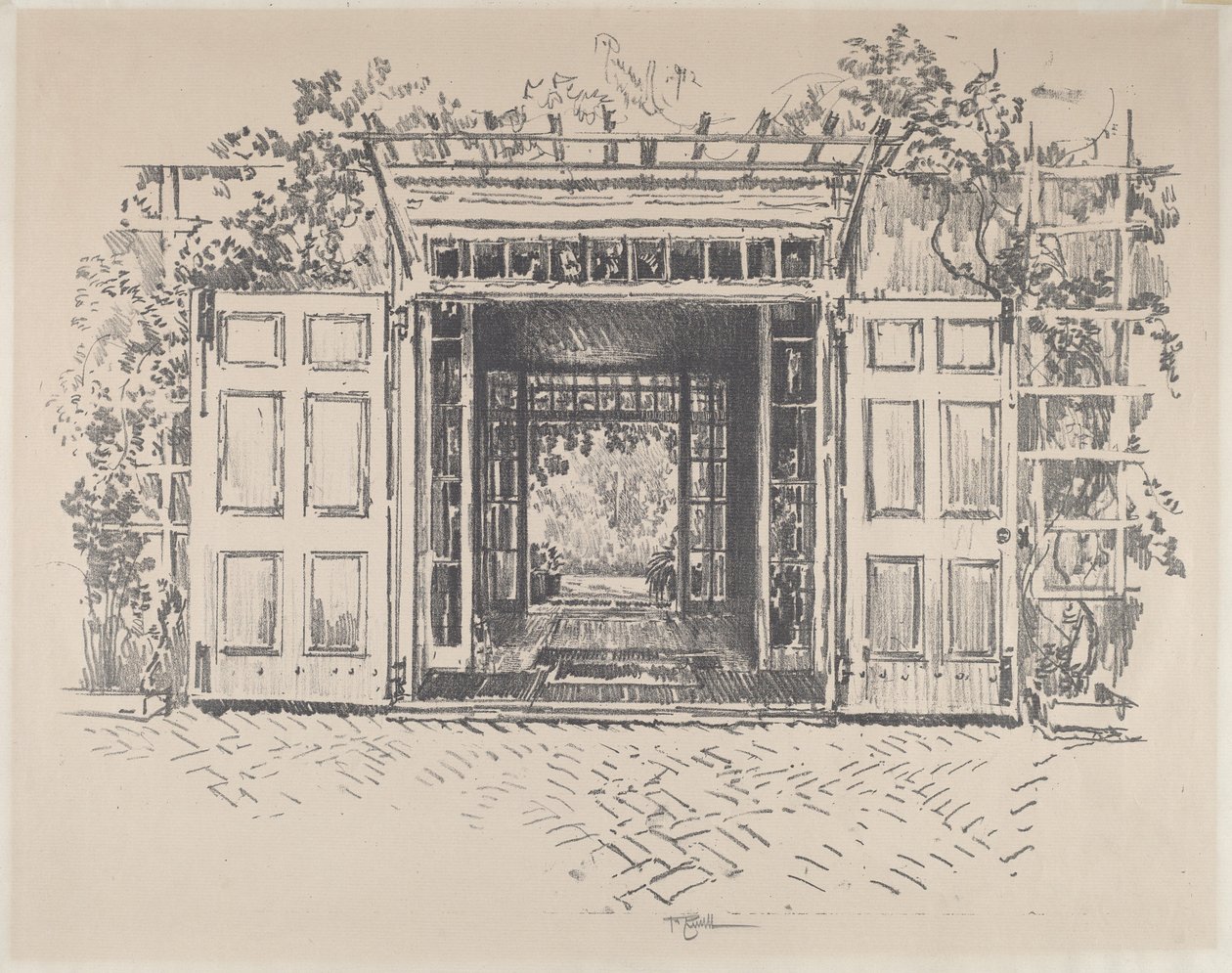 Doorway, Wyck, 1912. av Joseph Pennell