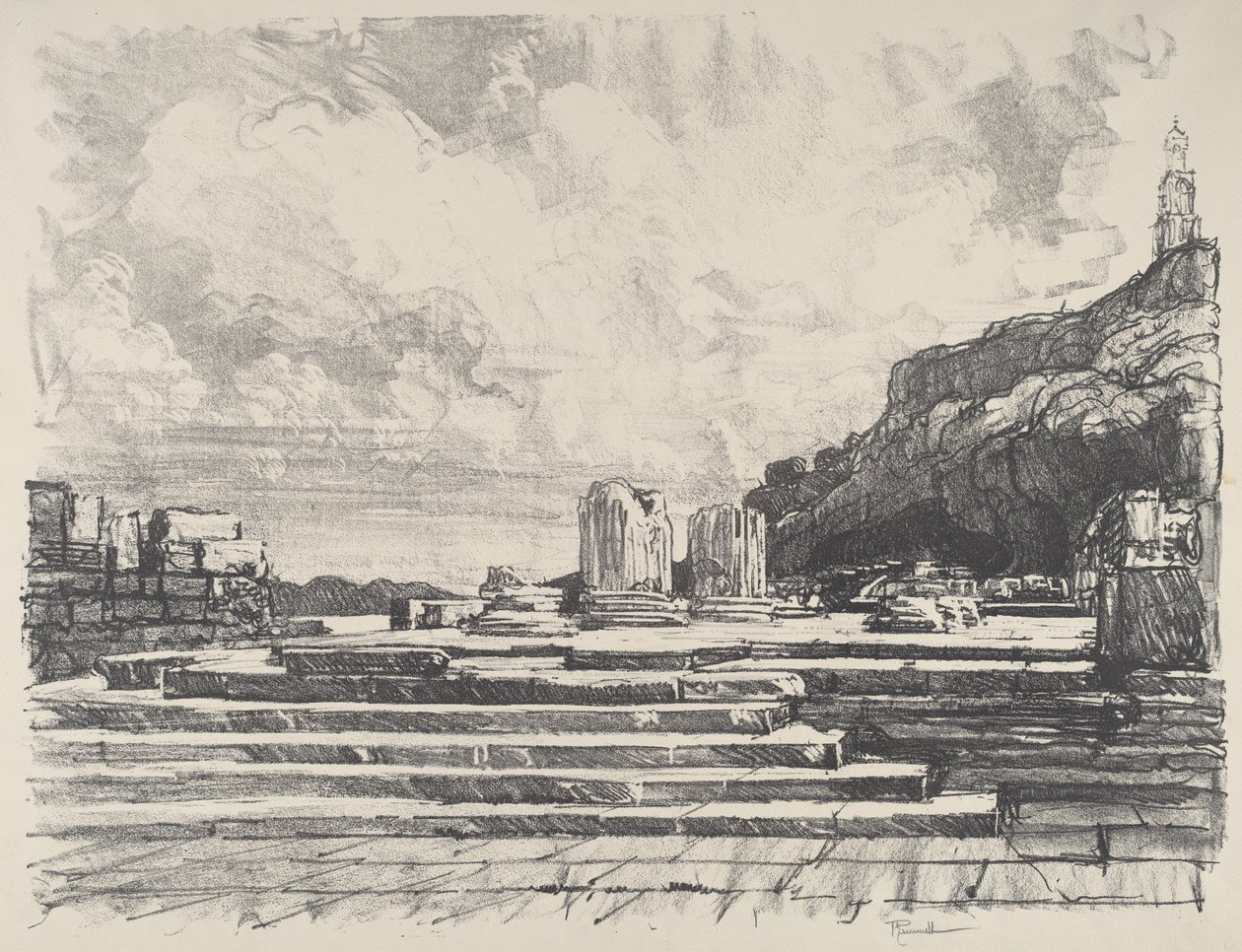 Eleusis, templets trottoar av Joseph Pennell