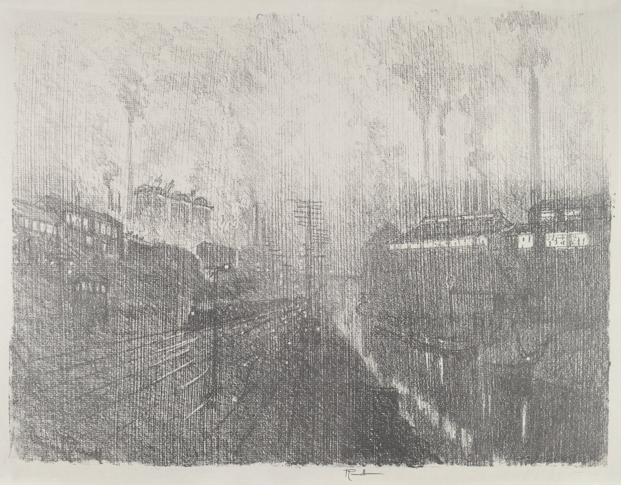 Kväll i ammunitionslandet, 1916. av Joseph Pennell
