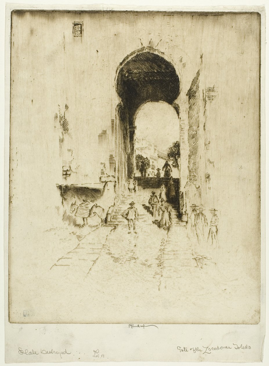 Porten till Zocodover, Toledo av Joseph Pennell