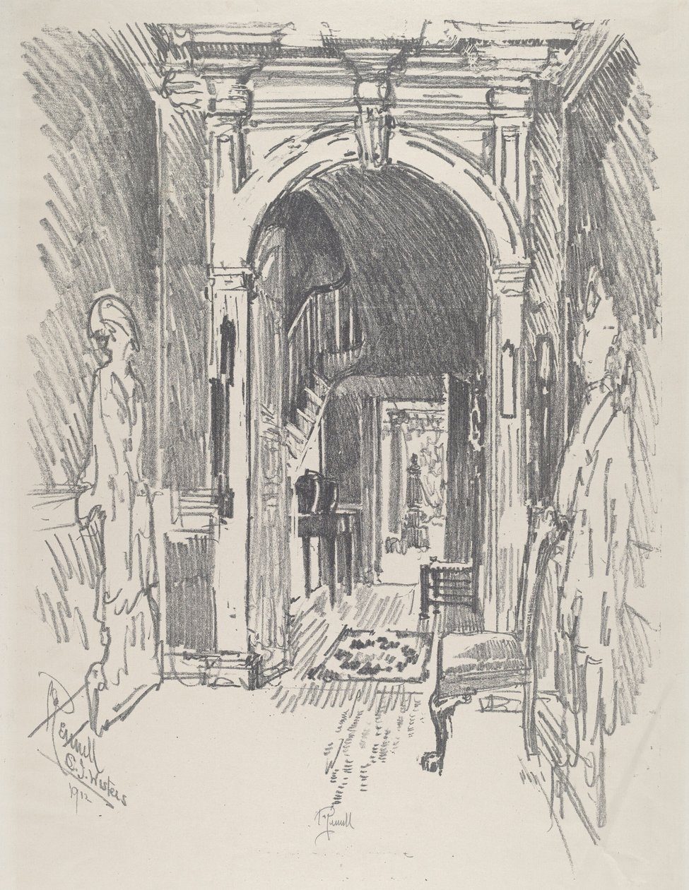 Hall hos Dr Wister av Joseph Pennell