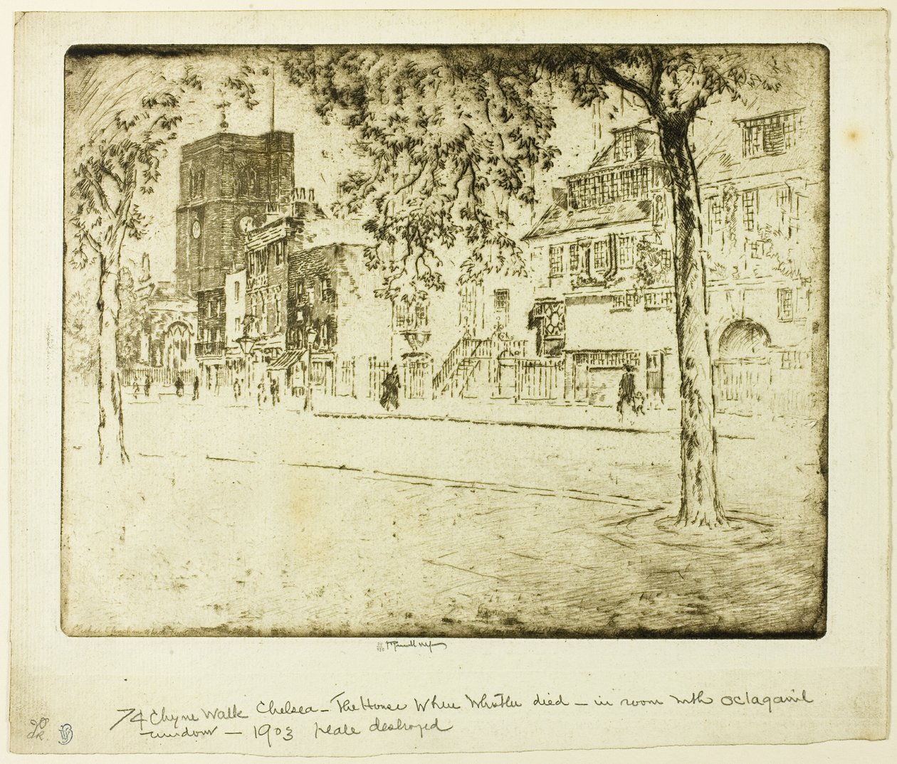 Hus där Whistler dog av Joseph Pennell