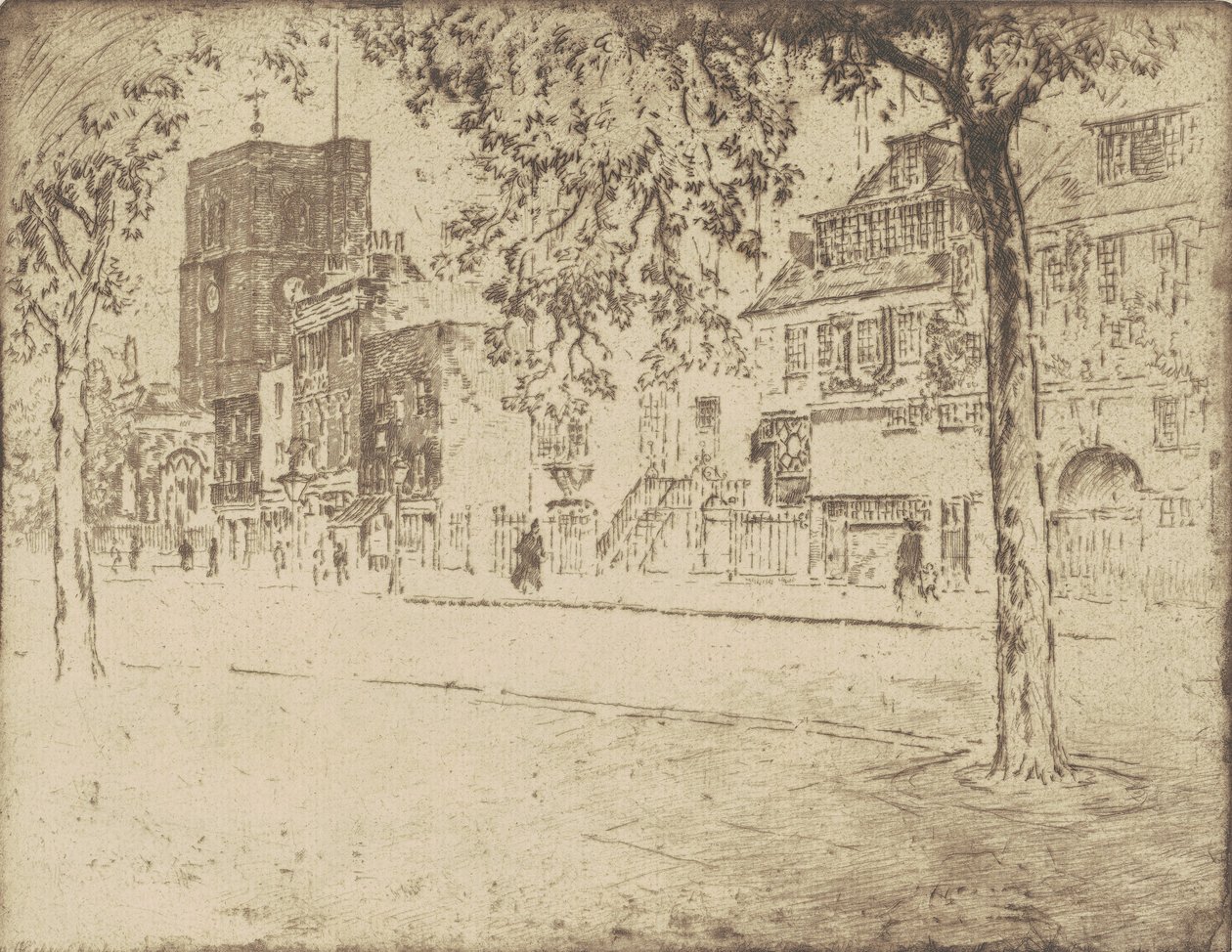 Hus där Whistler dog, 1904. av Joseph Pennell
