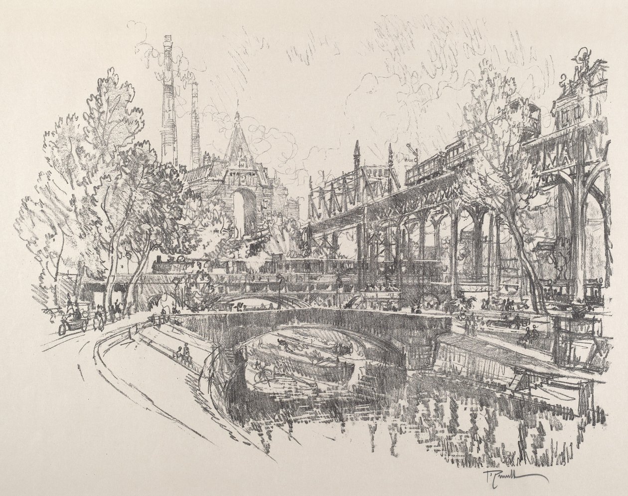 Landwehr-kanalen, Berlin av Joseph Pennell