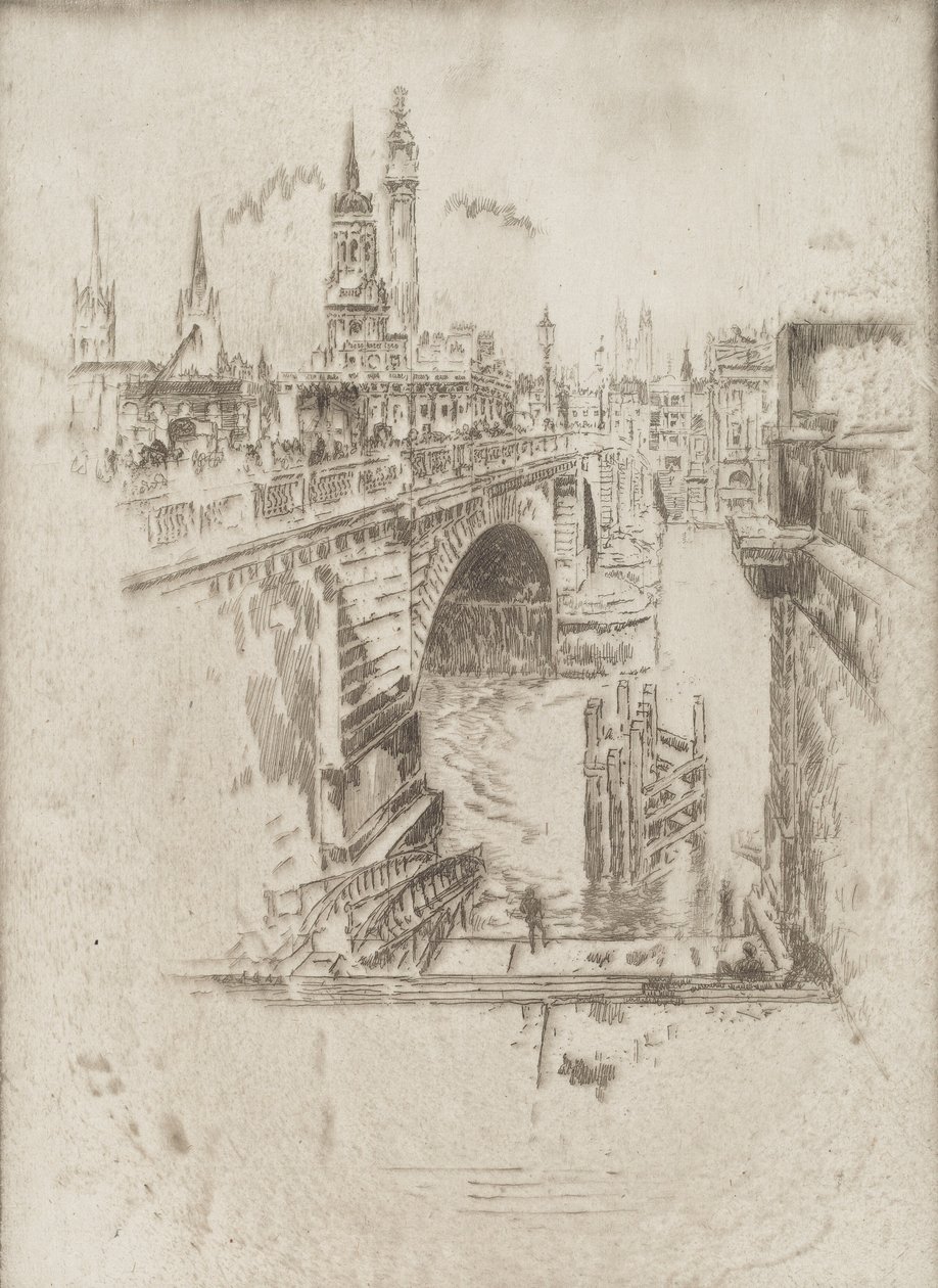 London Bridge Stairs, 1903. av Joseph Pennell