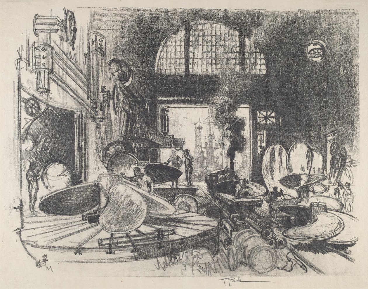 Tillverkning av propellerblad, 1917. av Joseph Pennell