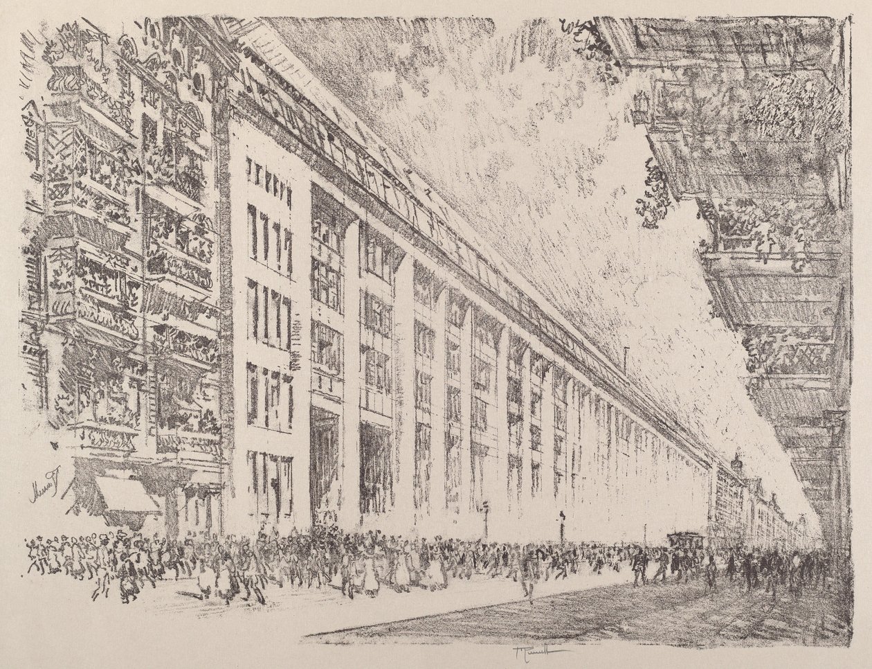 Mid-day, General Electric Works, Berlin, 1921. av Joseph Pennell
