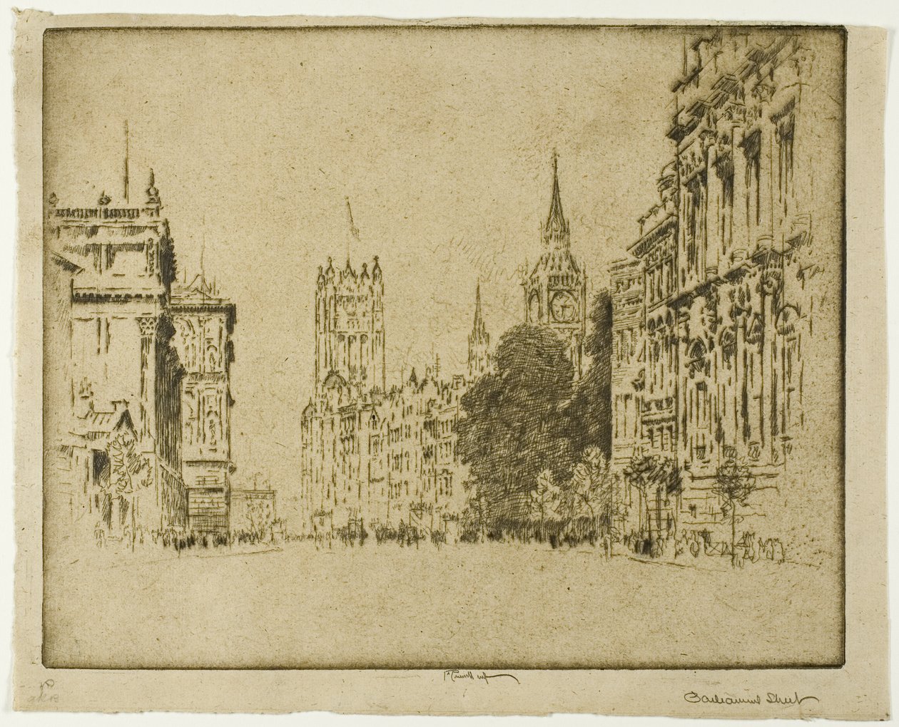 Parliament Street, Westminster av Joseph Pennell