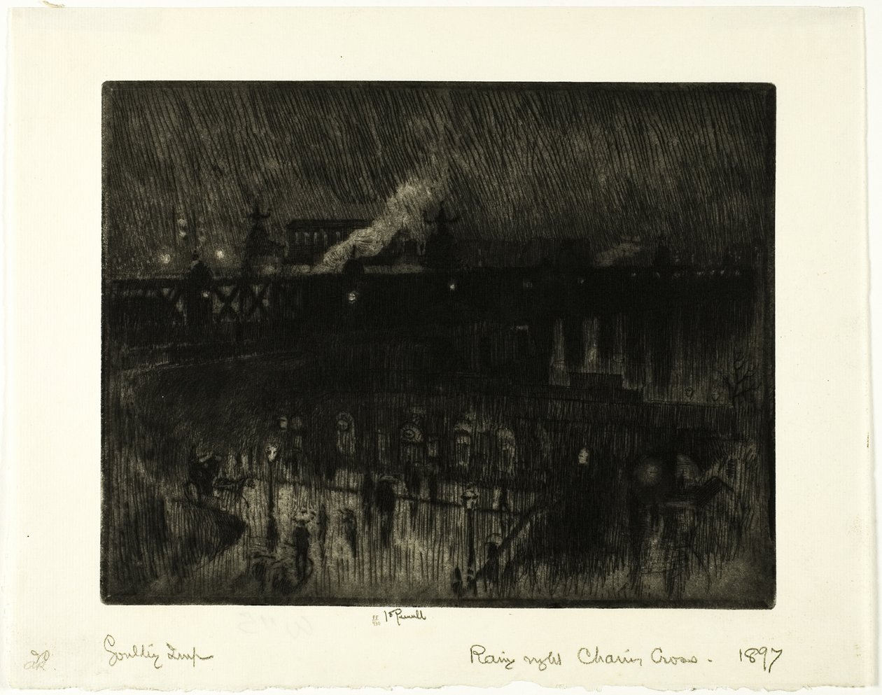 Regnig natt, Charing Cross Station av Joseph Pennell