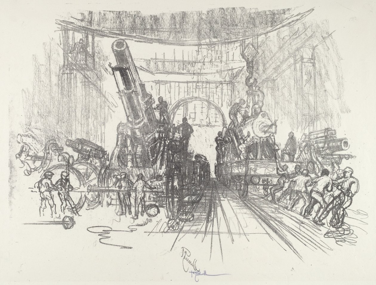 Redo för krig, 1916. av Joseph Pennell