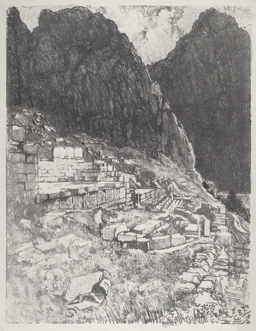 Seats of the Mighty, Delphi, 1913. av Joseph Pennell