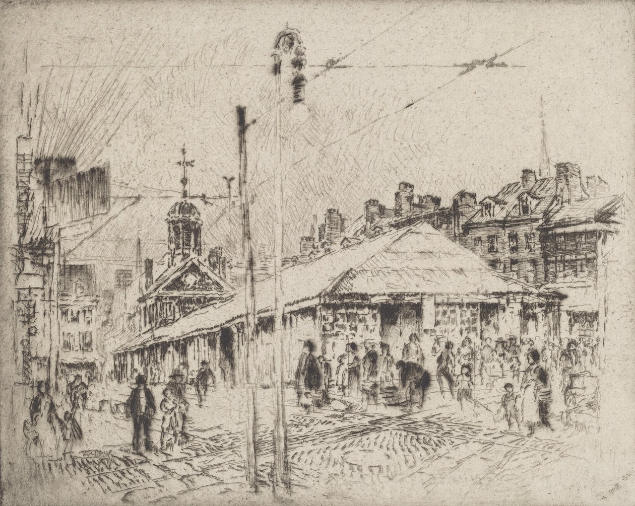 Second Street Market, Philadelphia, 1920. av Joseph Pennell