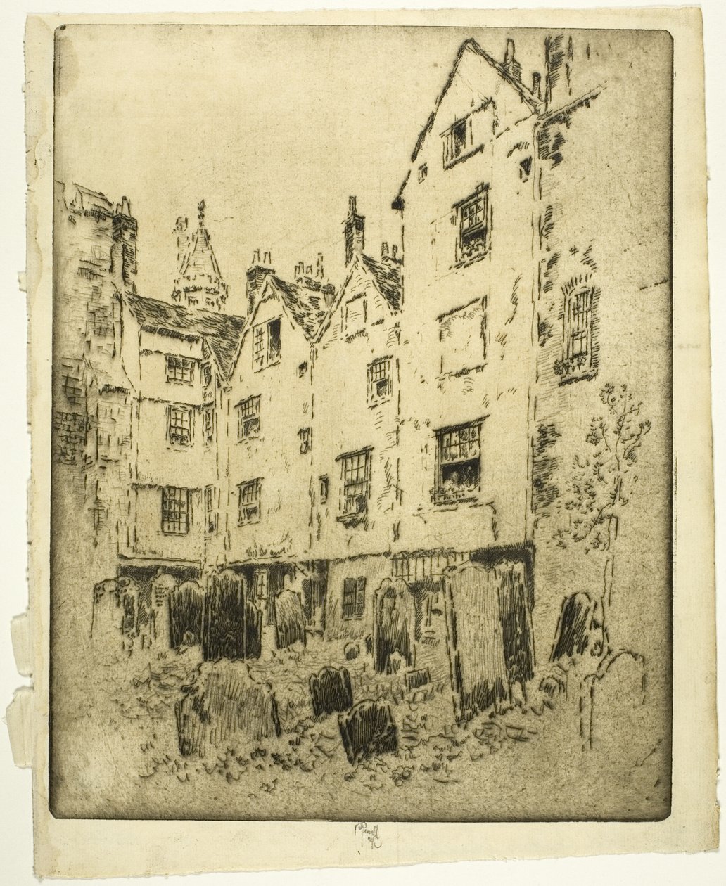 St Bartholomeus kyrkogård av Joseph Pennell