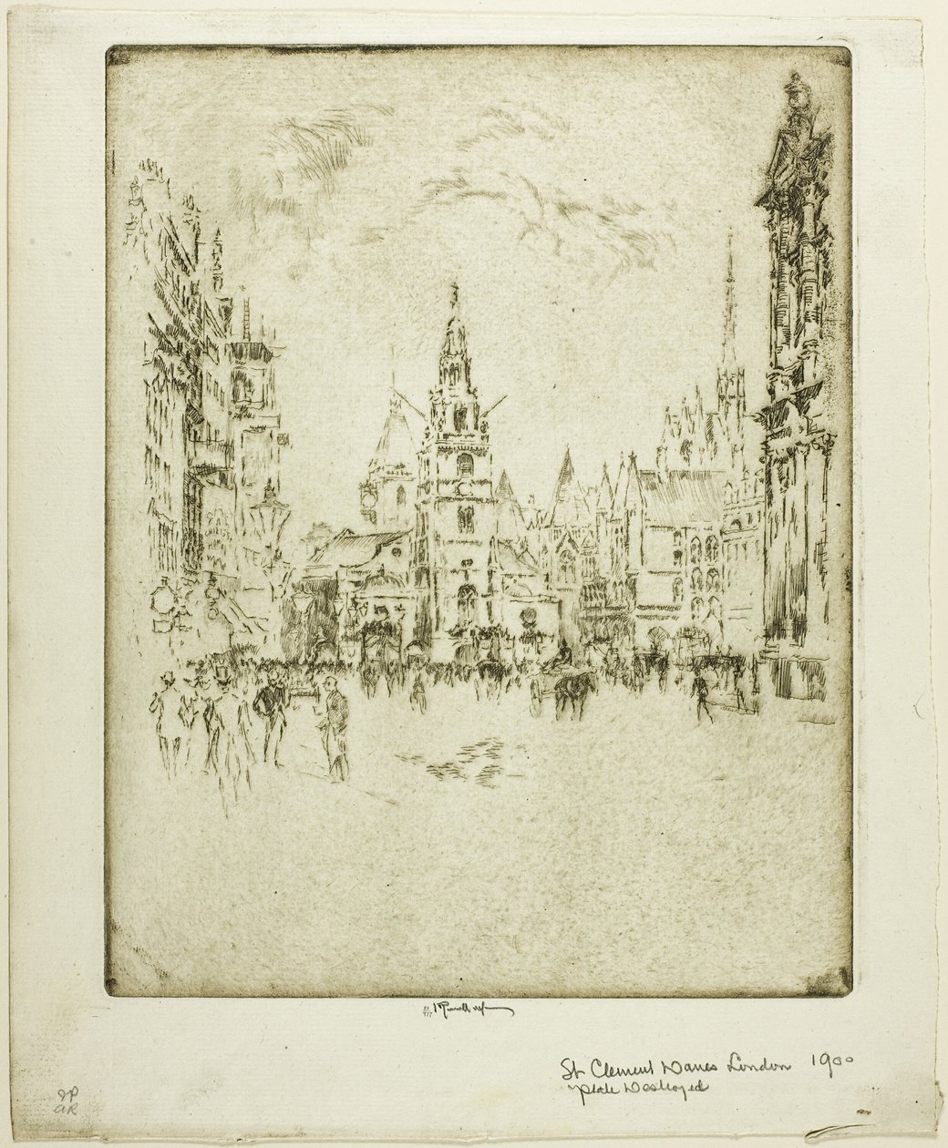 St Clement Danes av Joseph Pennell