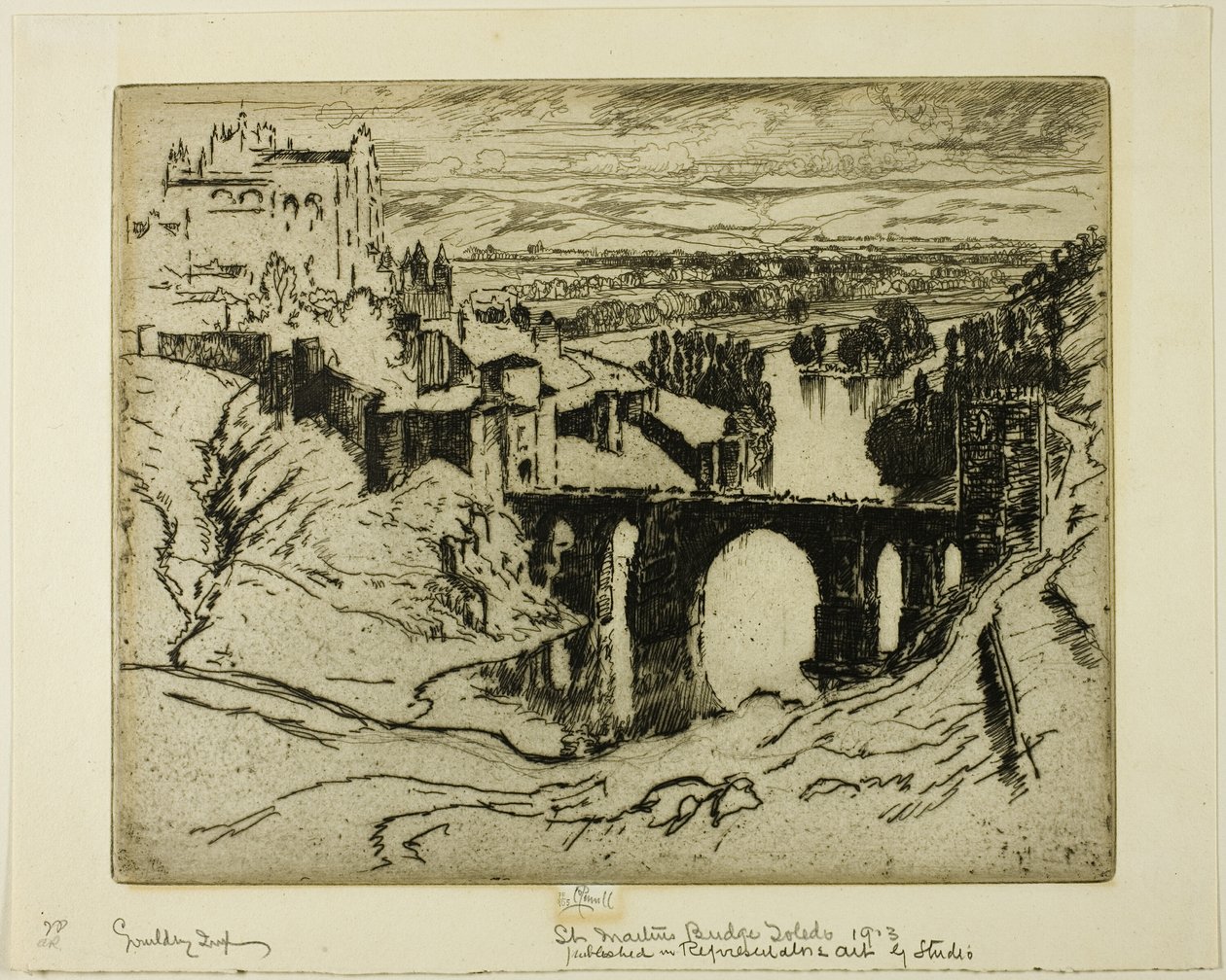 St. Martins Bridge, Toledo av Joseph Pennell
