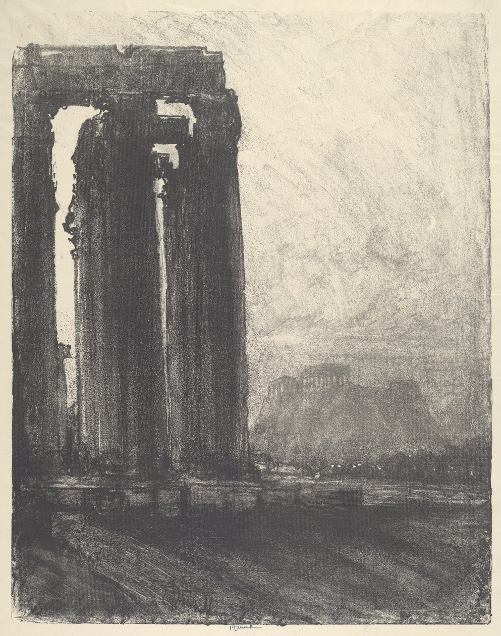 Jupiters tempel, kväll av Joseph Pennell