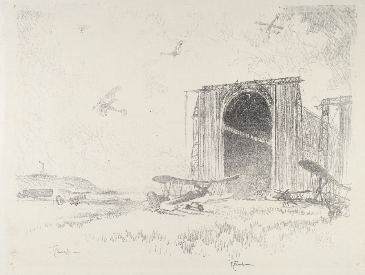 Ballongskjulet, 1916. av Joseph Pennell