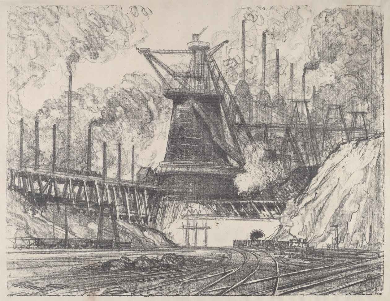 The Big Mill, Gary, Indiana, 1915. av Joseph Pennell