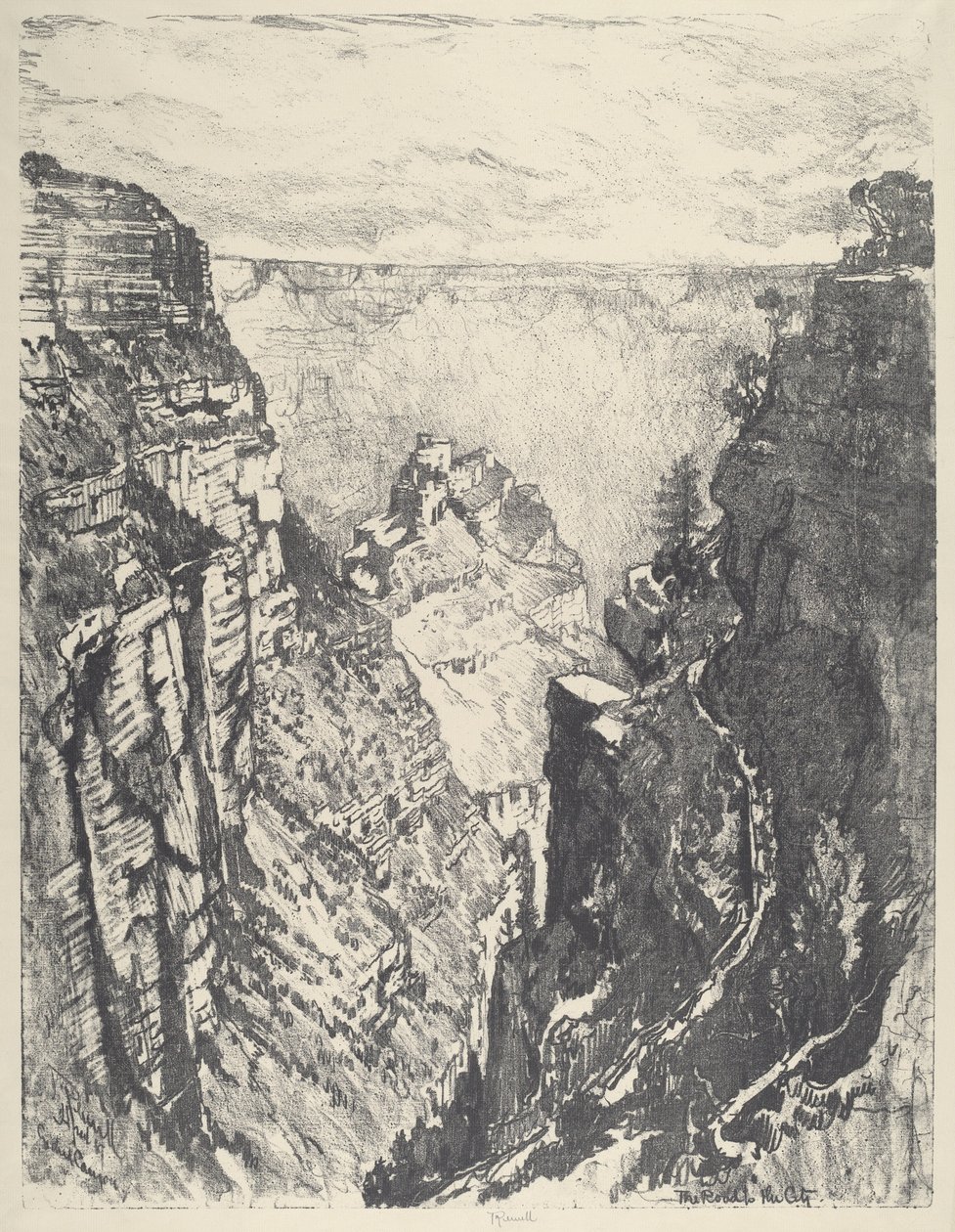 The Bright Angel Trail, 1912. av Joseph Pennell