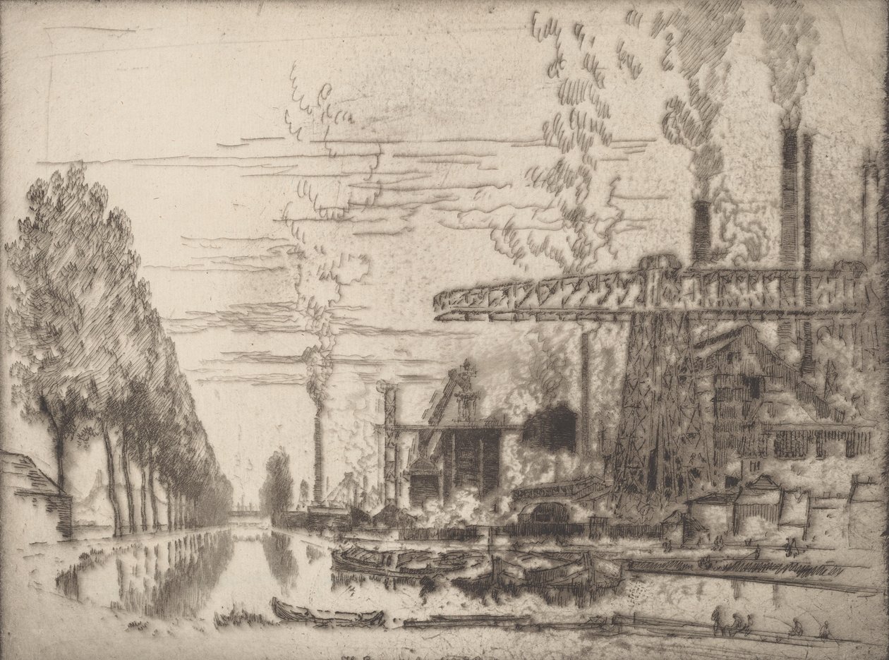 Brysselkanalen, A Modern Hobbema, 1910. av Joseph Pennell