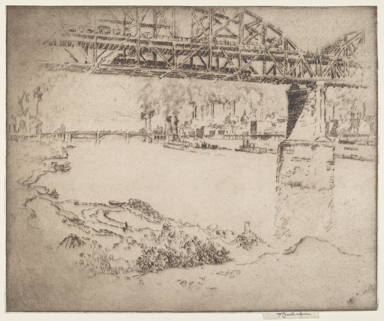 Stadsbron, St. Louis av Joseph Pennell