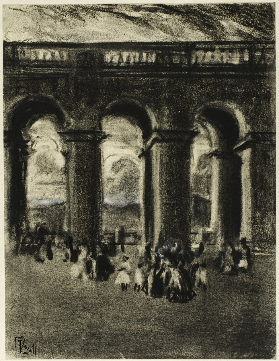 Slottets innergård, Madrid av Joseph Pennell