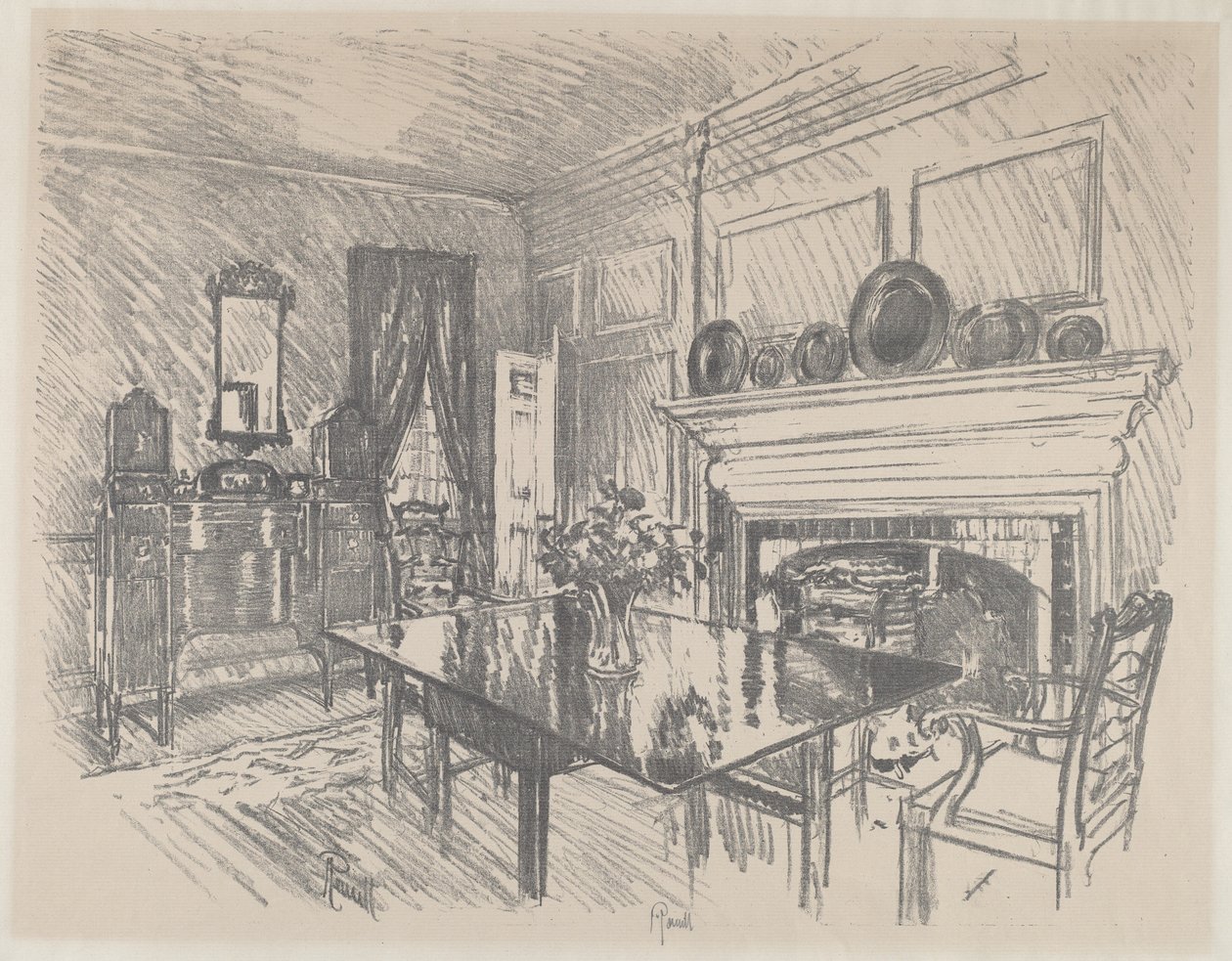 Matsalen, Stenton av Joseph Pennell