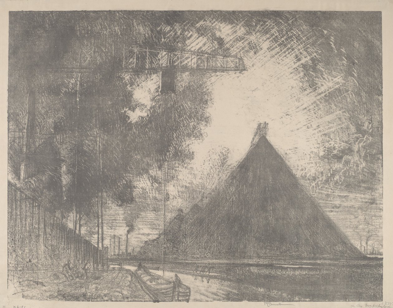 Soptippen, Charleroi, 1911. av Joseph Pennell