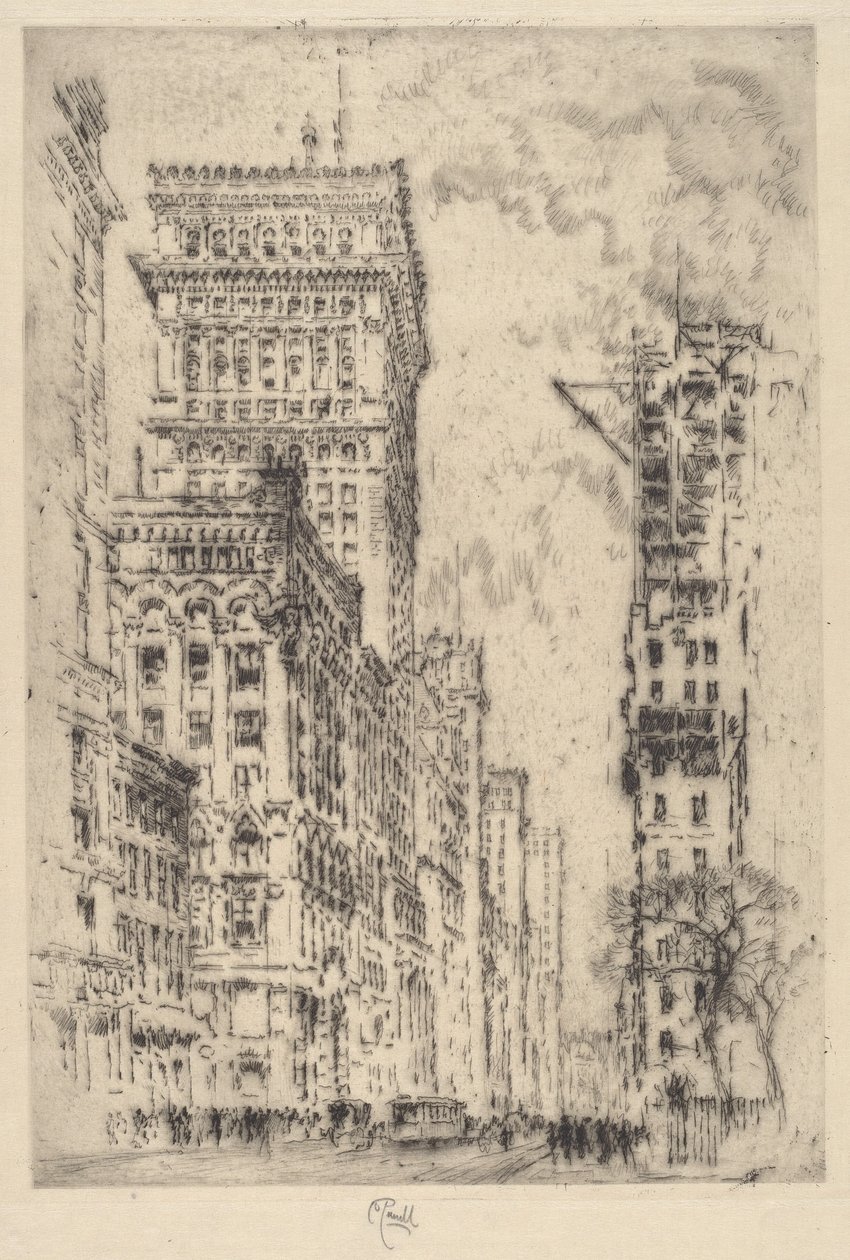 The Golden Cornice, I av Joseph Pennell