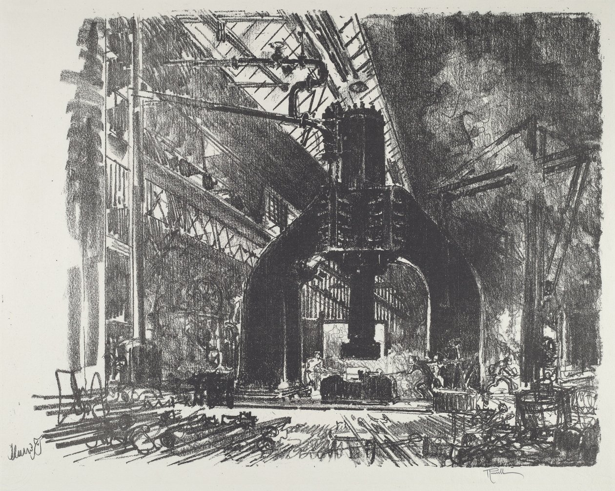Den store hammaren, 1916. av Joseph Pennell