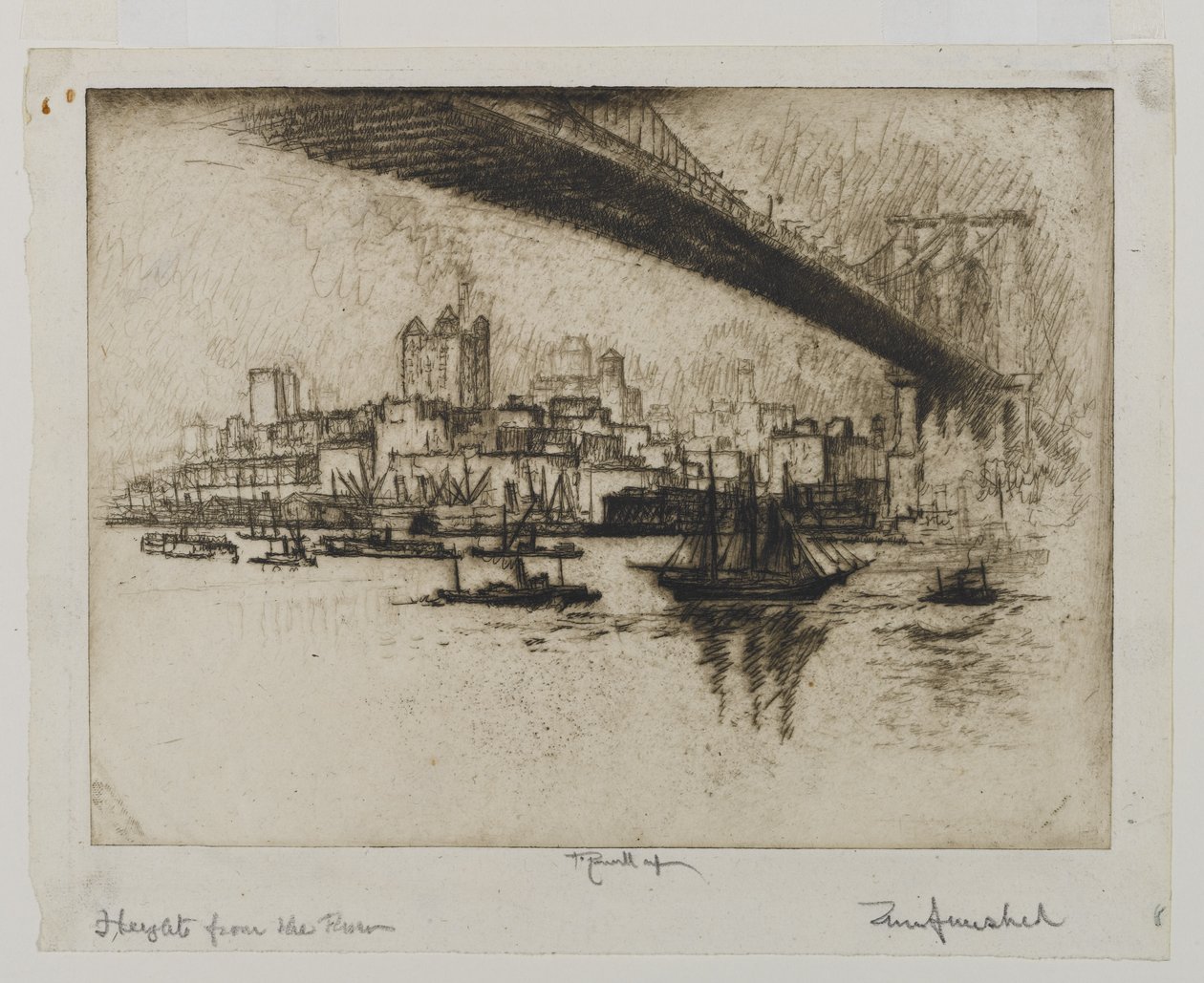 The Heights, Brooklyn, 1924 av Joseph Pennell