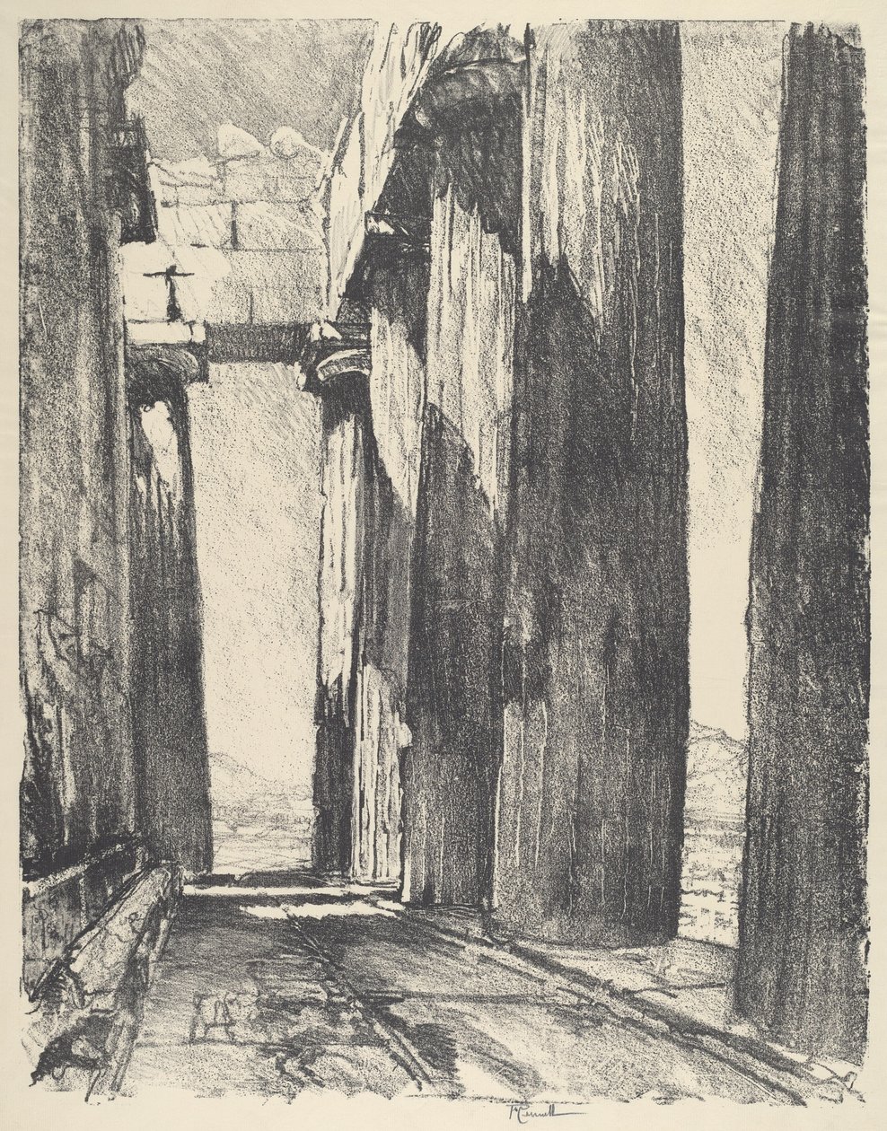 Parthenons portik, 1913. av Joseph Pennell