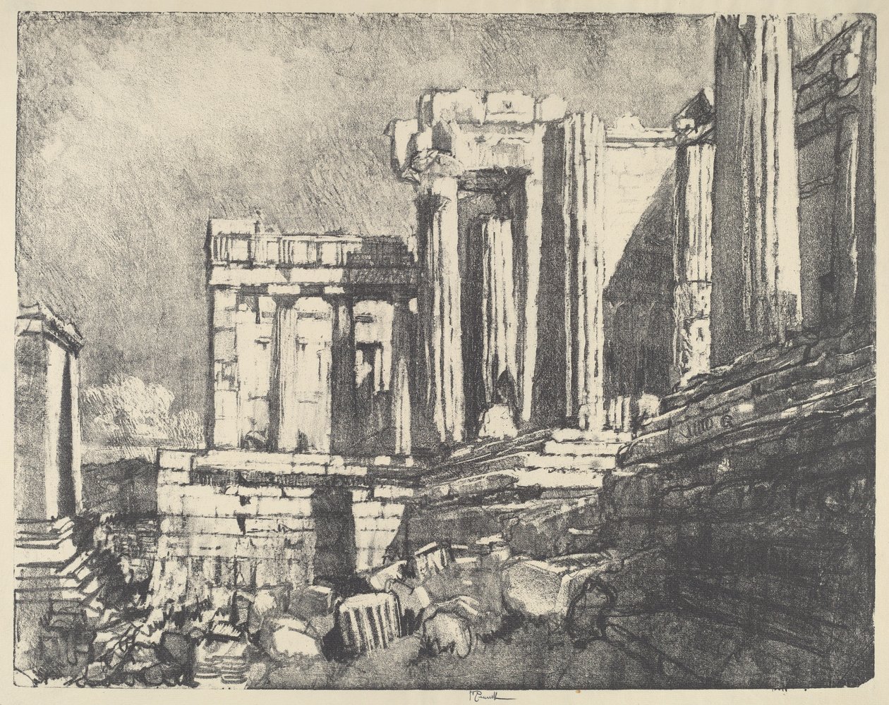 Propylaea, Aten, 1913. av Joseph Pennell