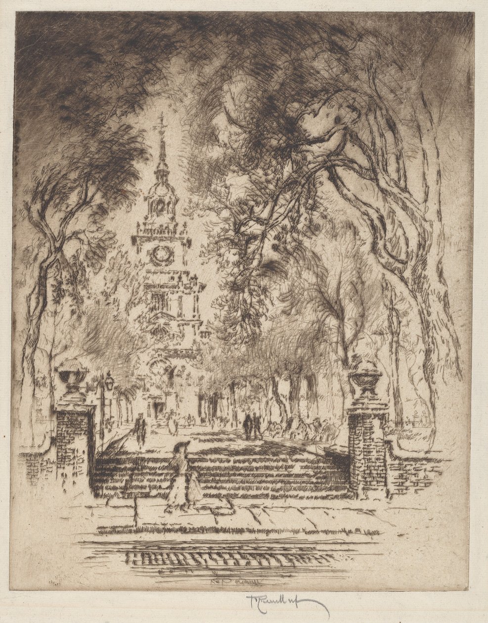 The Square, Independence Square, Philadelphia av Joseph Pennell