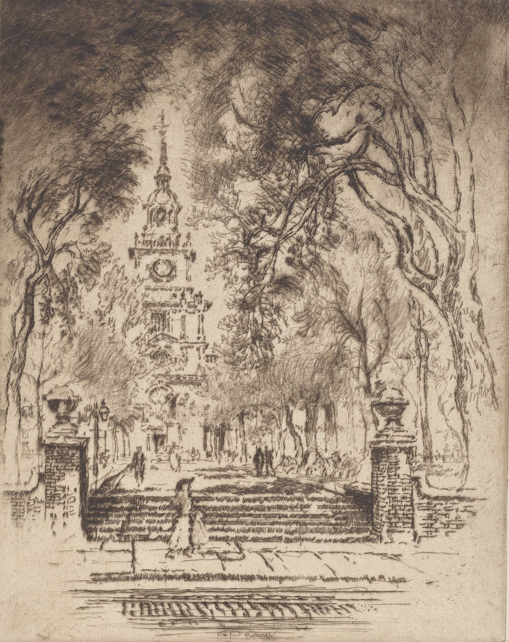 The Square, Independence Square, Philadelphia, 1920. av Joseph Pennell