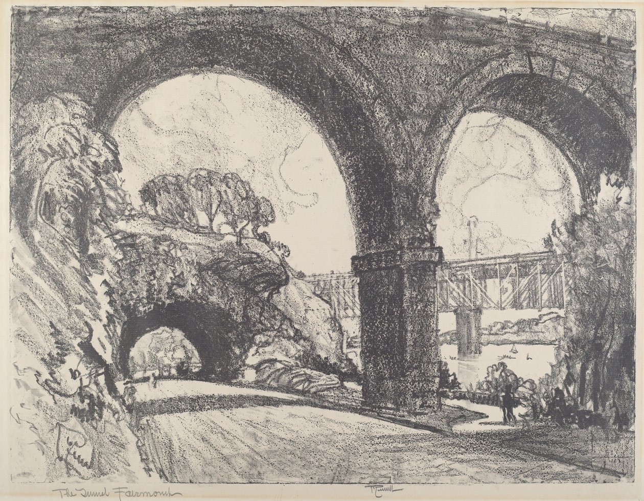 Tunneln i parken, 1912. av Joseph Pennell